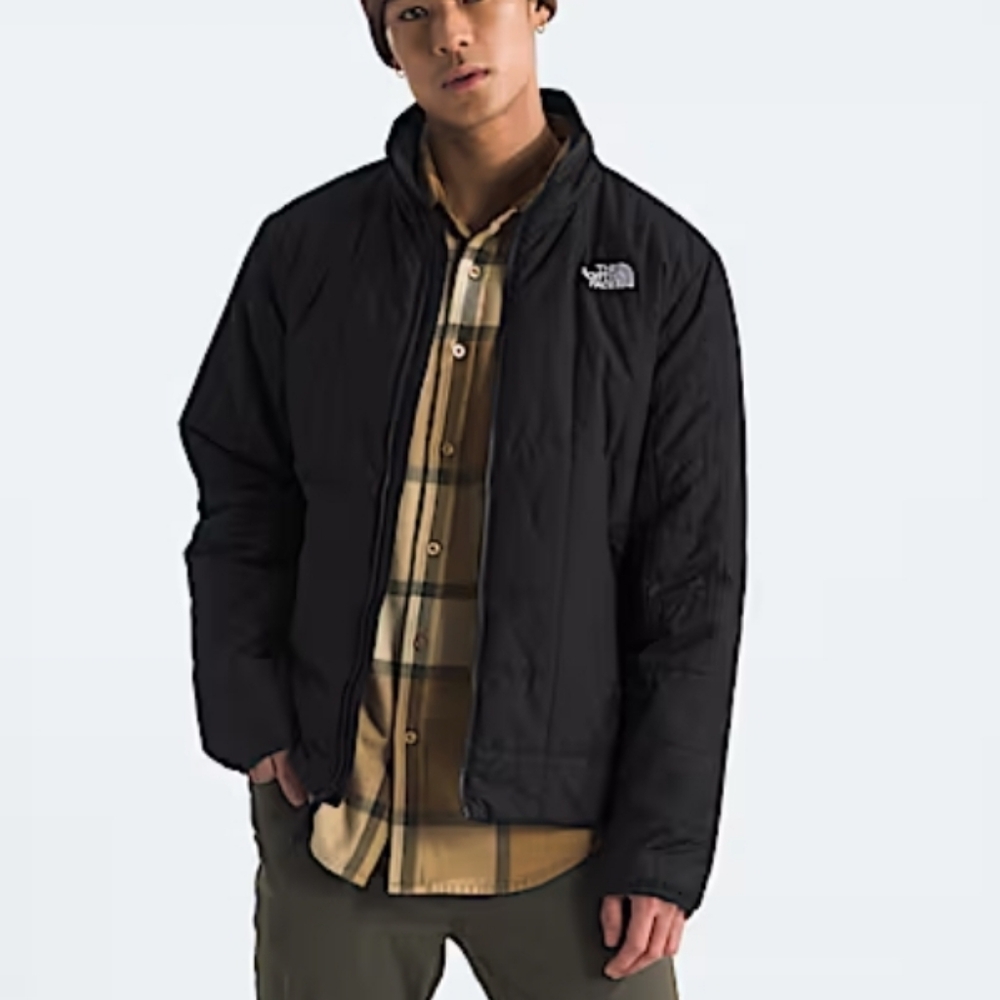 The North Face Quilted Insulated Shirt Jacket Snap Front Black Mens Small